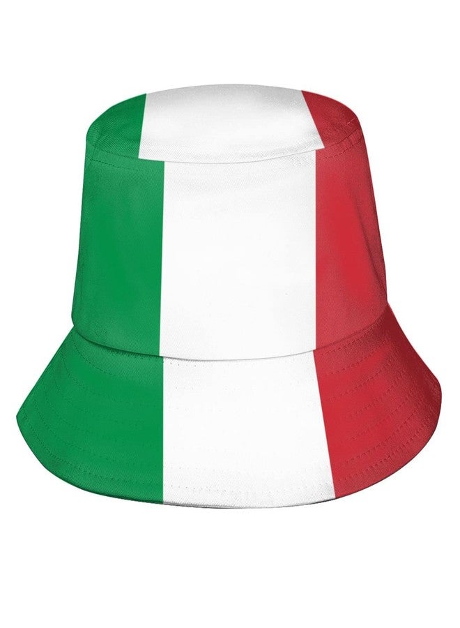 ASYG Cute Italy Italian Flag Bucket Hat Italia Italy Fisherman Hat Sun Protection Hat for Summer Outdoor Traveling - Image 1